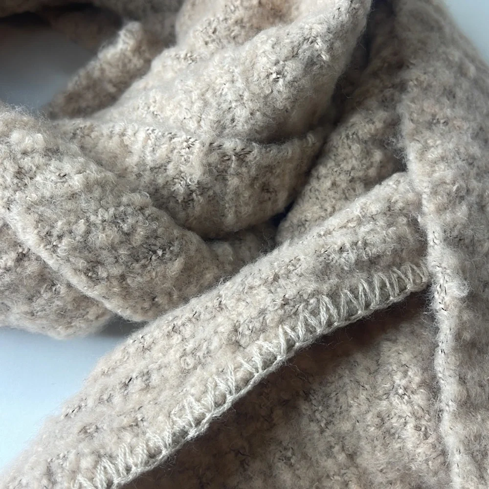 Free People Ripple Recycled Blend Blanket Scarf Barely Grey